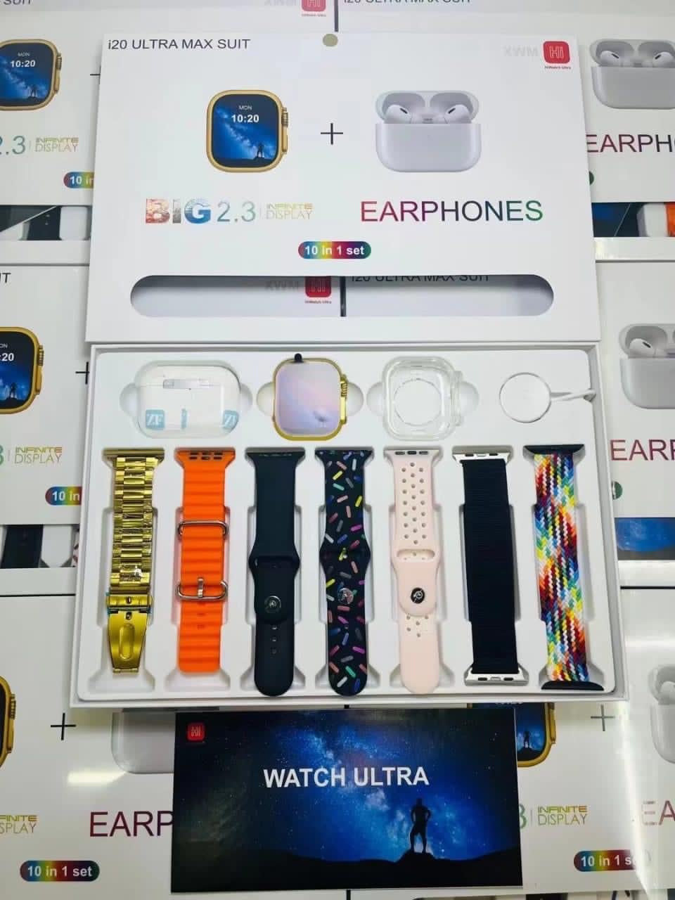 i20 Ultra Max Suit Smart Watch “7 Straps, 1 Earphone and 1 Protective Case”