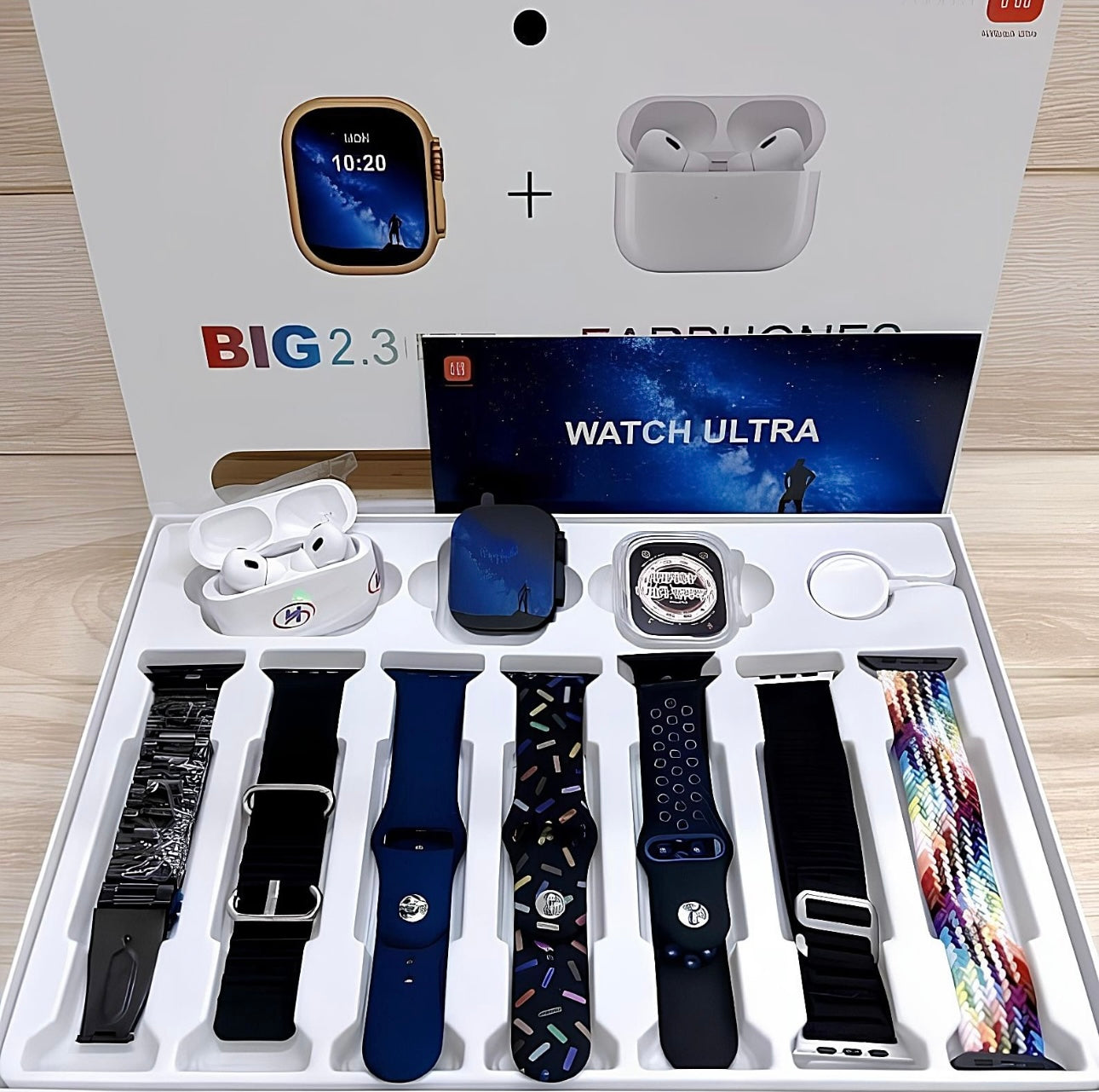 i20 Ultra Max Suit Smart Watch “7 Straps, 1 Earphone and 1 Protective Case”