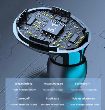 M10 WIRELESS BLUETOOTH, IMMERSIVE BASS, WATERPROOF HEADSETS, SENSOR TOUCH, POWER BANK, NOISE REDUCTION, PORTABLE CHARGING CASE