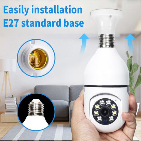 Light bulb security hidden camera 360°