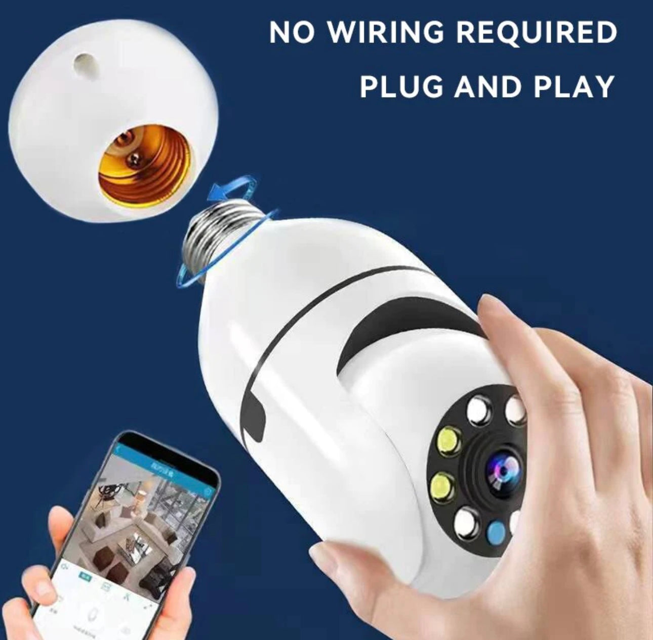 Light bulb security hidden camera 360°
