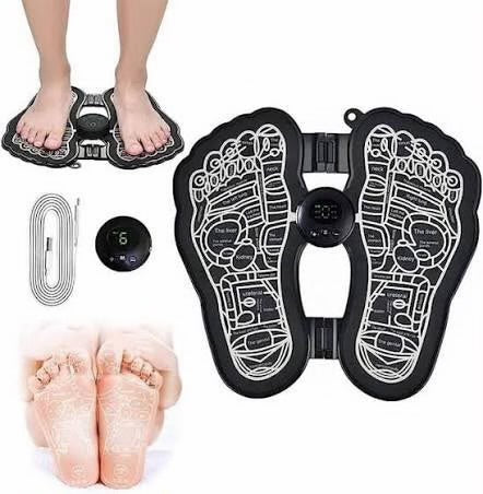 EMS ELECTRIC FOOT MASSAGER MAT WITH REMOTE. MASSAGE BOTH FEET SIMULTANEOUSLY, IMPROVING BLOOD CIRCULATION, RELAXING FOOT MUSCLE, RELIEVING FOOT PAIN, AND REDUCING FATIGUE WITH 8 MODES AND 19 INTENSITY LEVELS