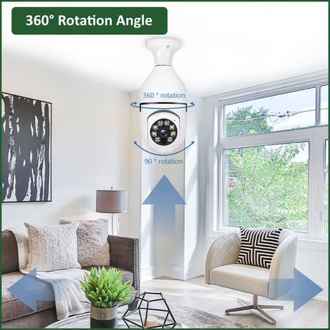 Light bulb security hidden camera 360°