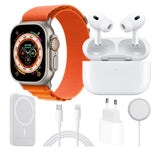 X8 ULTRA SMART WATCH + { WIRELESS MAGSAFE POWER BANK + AIRPOD PRO + WIRELESS MAGNETIC CHARGER + POWER ADAPTER (CHARGER HEAD) + TYPE C CHARGER CORD }