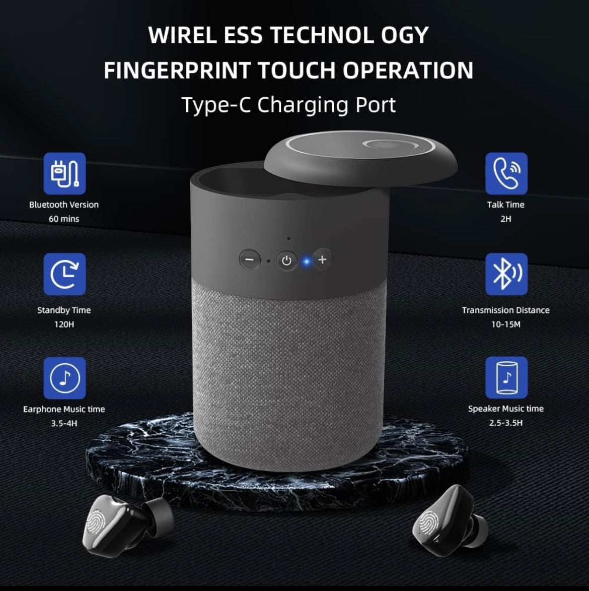2022 WATERPROOF B20 2-IN-1 BLUETOOTH SPEAKER & EARBUDS