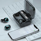 M10 WIRELESS BLUETOOTH, IMMERSIVE BASS, WATERPROOF HEADSETS, SENSOR TOUCH, POWER BANK, NOISE REDUCTION, PORTABLE CHARGING CASE